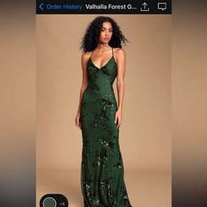 Lulu’s Valhalla Forest Green Formal Dress